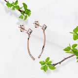 Krystal Couture Elegant Rose Gold Stud Earrings Embellished with SWAROVSKI Crystals