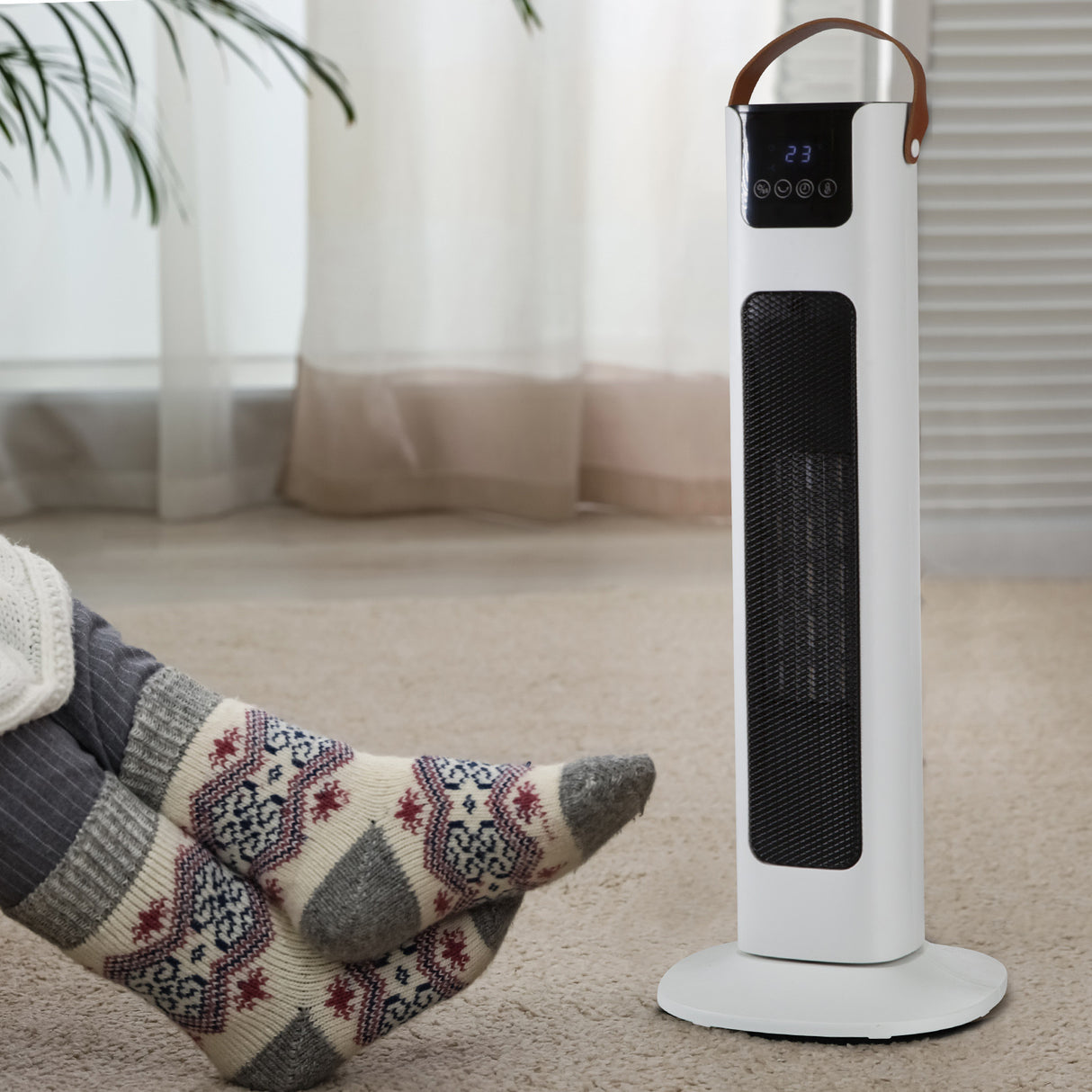 Pursonic Touch Screen Tower Heater - White
