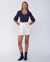 Amelius Frances Three Quarter Puff Sleeve Knit - Purple