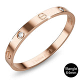 Bullion Gold Carrie Stainless Steel Bangle in Rose Gold - 64mm