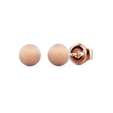 Bullion Gold Shiny Ball Stud Rose Gold Layered Earrings 5mm