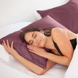 MULBERRY SILK PILLOW CASE TWIN PACK - SIZE: 51X76CM - MALAGA WINE