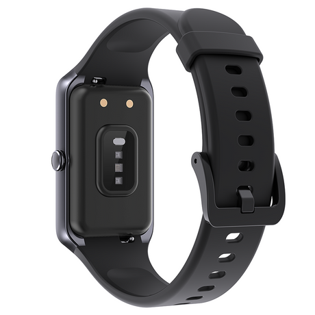 TODO Fitness Tracker Smart Watch BT 5.0 1.47" Display Thermometer BPM Monitor - Black