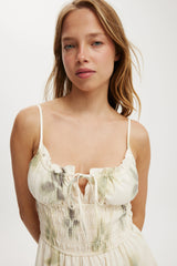 Cotton On Women's Haven Strappy Mini Dress - Floral Watercolour Gardenia