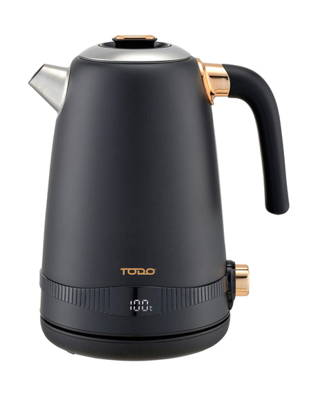 TODO 1.7L Stainless Steel Cordless Kettle Keep Warm Electric Led Water Jug - Black