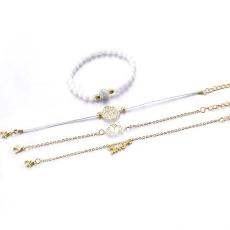 Bohemian 4-Piece Charm Bead Bracelet Set