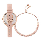 Ted Baker Womens Ammy Rosegold Pink Leather + Bracelet Set