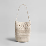 Handwoven Macrame Bucket Bag - Ivory