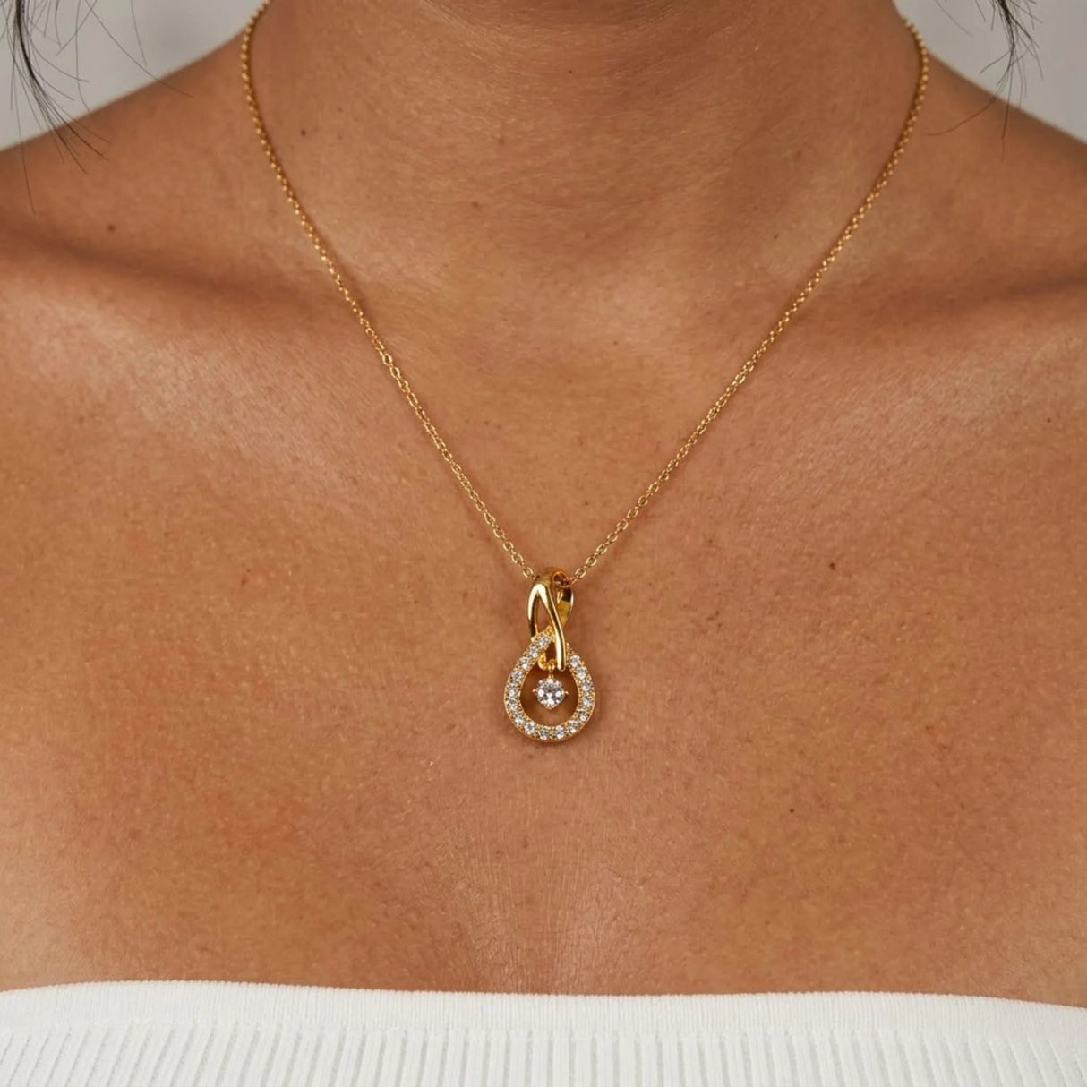 Krystal Couture Twist Pendant Necklace Embellished with SWAROVSKI Crystals