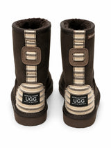 Australian Leather Ugg Mini Stripe Uggs - Chocolate - AU4