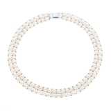 Necklace 2 Rows of Real Freshwater Pearls Multicolor - Natural Pearl White - Longueur 18 cm