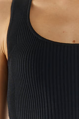 Madison The Label Jeanie Knit Top - Black
