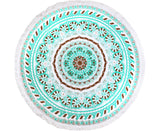 TODO Luxury Thick Microfiber Round Beach Towel Throw Rug Ttowel09 Blue