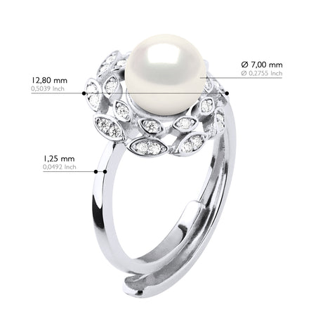 Ring "Flower" Jewelry - Natural White - Longueur 42 cm