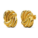 Bullion Gold Intertwined Gold layered Stud Earrings