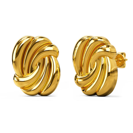 Bullion Gold Intertwined Gold layered Stud Earrings