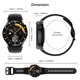Bluetooth Smart Watch 1.43" Touch Screen Call Heart Rate Blood Pressure BT 5.3 �� Black