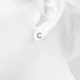Solid 925 Sterling Silver Glamour Alphabet Letter Earrings