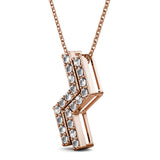 Krystal Couture Zigzag Pendant Necklace in Rose Gold Embellished with SWAROVSKI Crystals