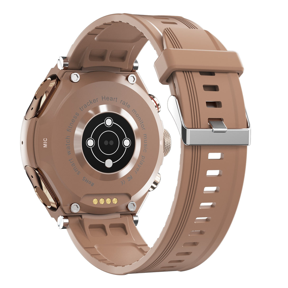 2 in 1 Bluetooth Smart Watch TWS Wireless Earphones 1.28" 9D Touch Screen BT 5.0 - Brown