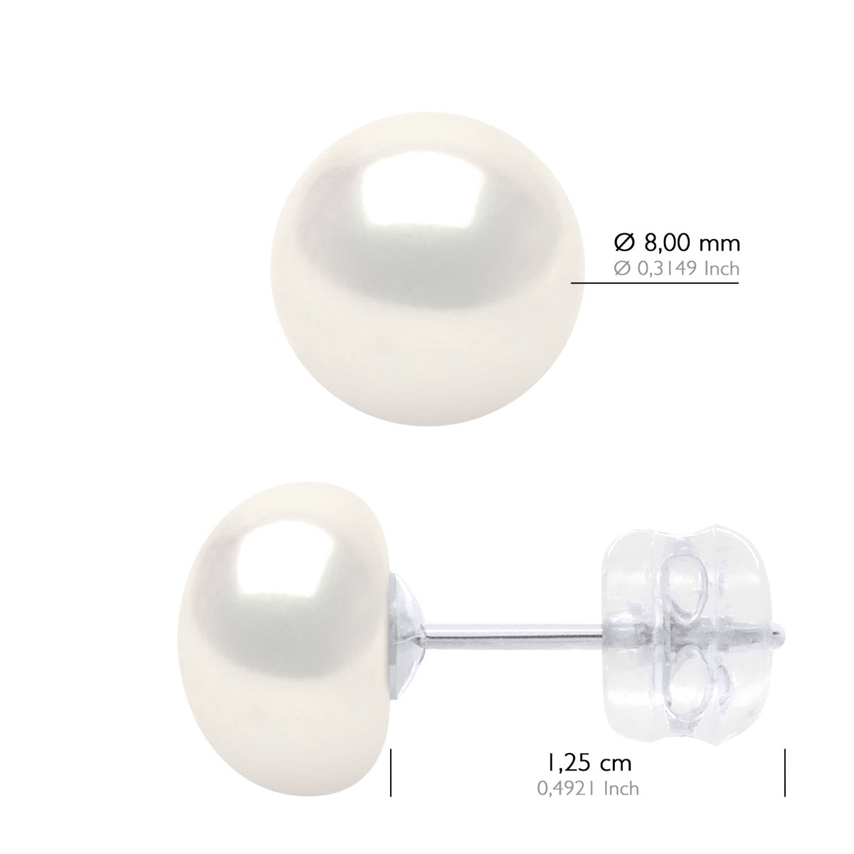 Earrings White Gold - Natural White