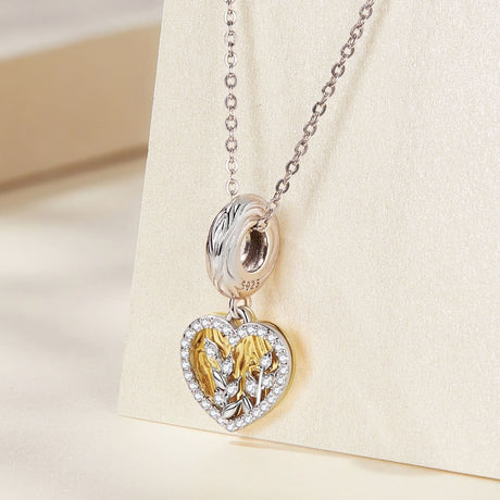 Solid 925 Signature Silver Goldilocks Heart Charm