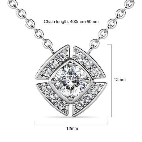 Krystal Couture White Gold Brilliant Cut Pendant Necklace Embellished with SWAROVSKI Crystals