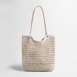 Diamond Pointelle Woven Tote Bag - Ivory