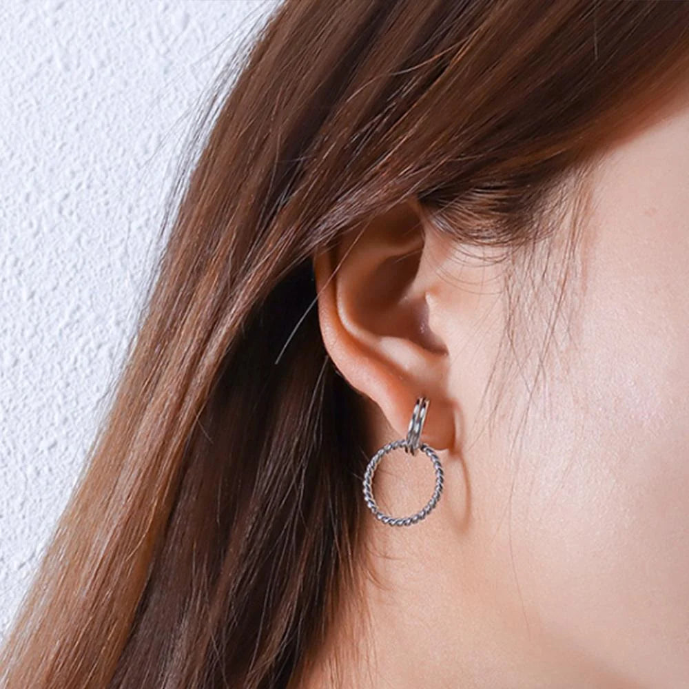 Bullion Gold Exquisite Round White Gold Drop Earrings