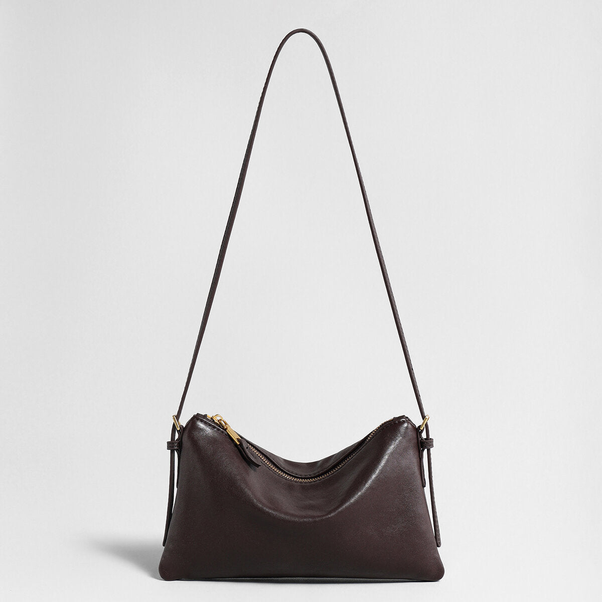 Vegetable-Tanned Lambskin Hobo Bag - Chocolate
