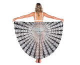 TODO Luxury Edition Chiffon Digital Print Beach Throw Yoga - Black