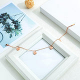 Bullion Gold String of Four Hearts For Her Feet Jewellery Rose Gold Layered Anklet