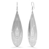 Bullion Gold Laser Etched Earrings In White Gold