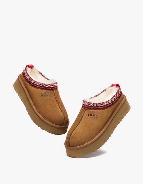 Ventus Cow Suede Platform in Chestnut
