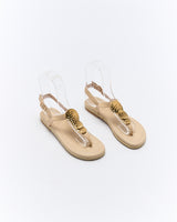 Walnut Melbourne Ada Leather Sandal - Oat