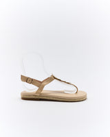 Walnut Melbourne Ada Leather Sandal - Oat