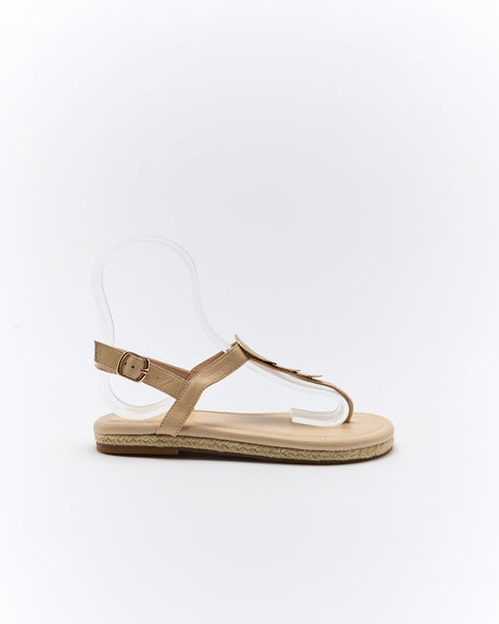Walnut Melbourne Ada Leather Sandal - Oat