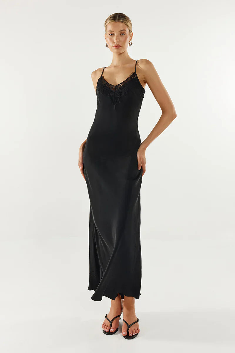 Madison The Label Amari Slip Dress - Black