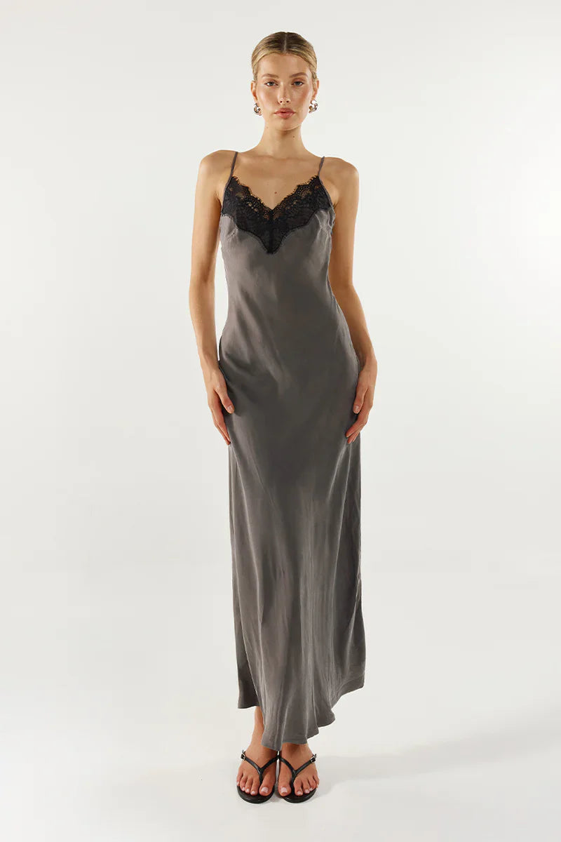 Madison The Label Amari Slip Dress - Slate