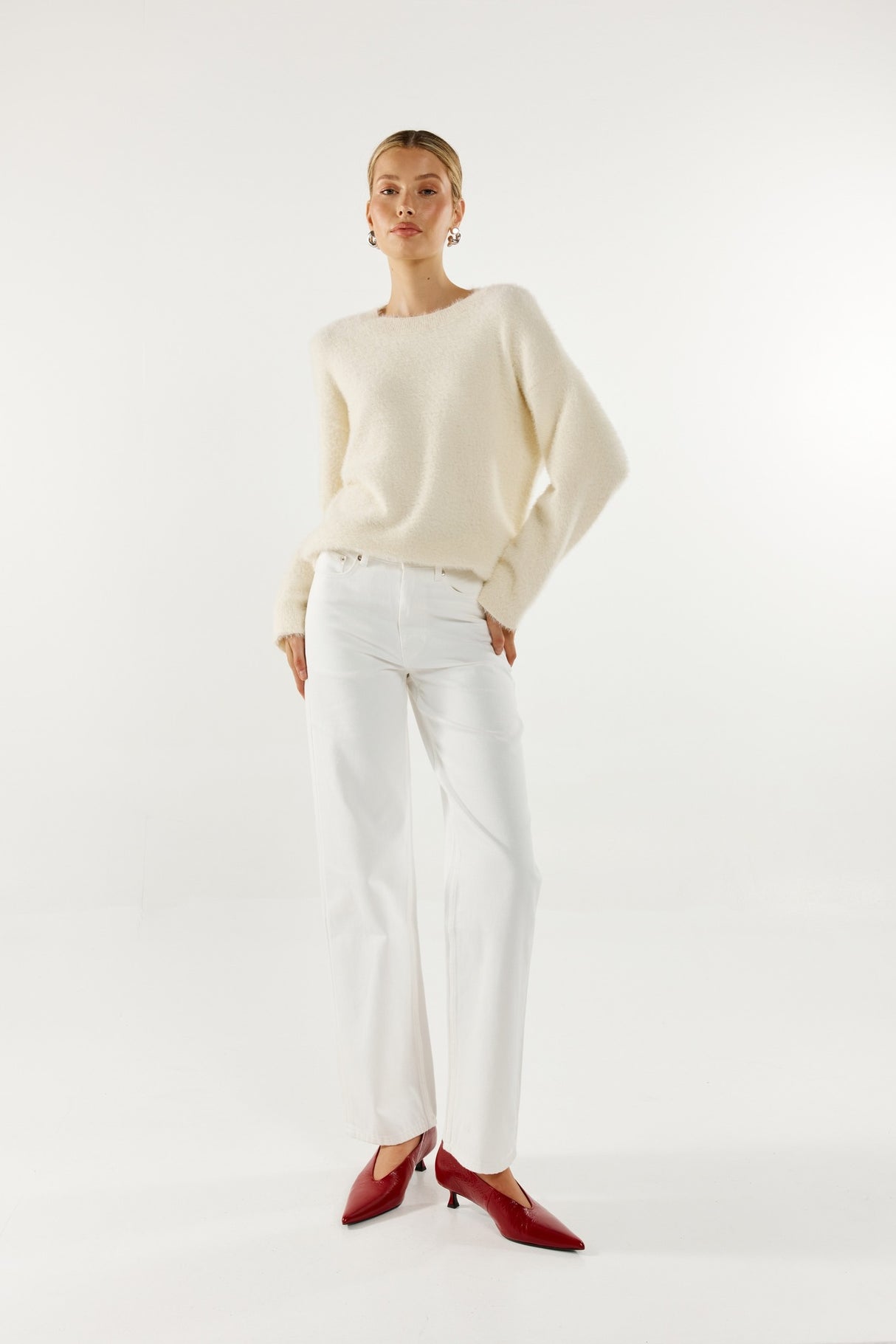 Madison The Label Angelina Knit Jumper - White