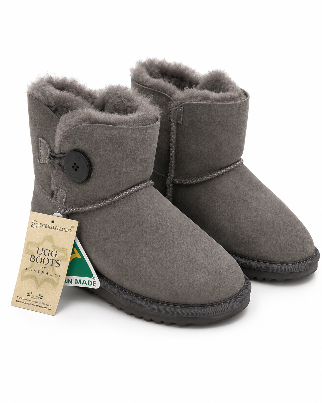 Australian Leather Ugg 1Button Sheepskin - Grey - AU6