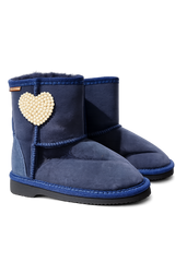 Australian Leather Ugg Kids Pearl Heart Short - Navy - AU6