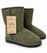 Australian Leather Ugg Kids Stud Short - Olive Green - AU4