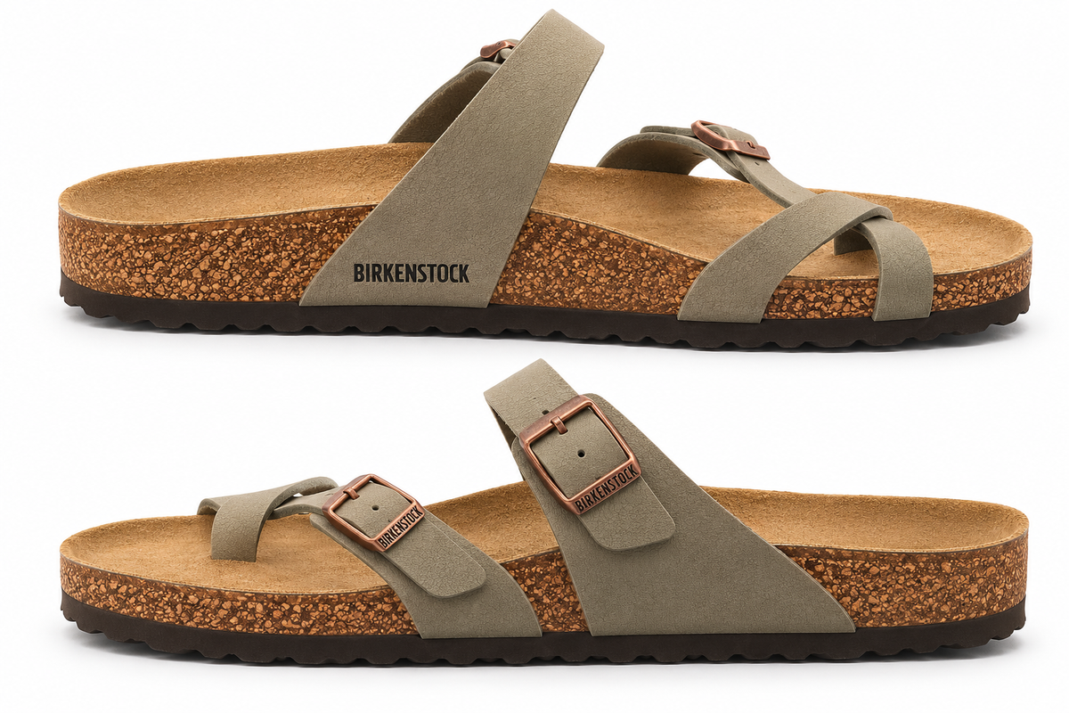 Birkenstock Unisex Mayari BFBC Nubuck Thong Regular Fit Sandals - Stone