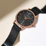 Bullion Gold Bullion Gold Elite Watch Embellished with Rhinestone - Rose Gold and Black