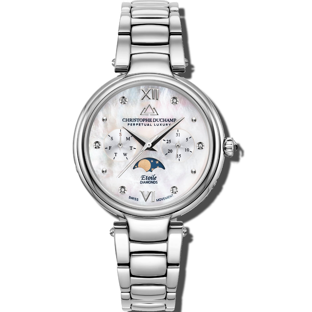 Christophe Duchamp Etoile - White Dial with Silver Stainless Steel Strap