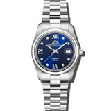Christophe Duchamp Lugano - Blue Dial with Silver Stainless Steel Strap