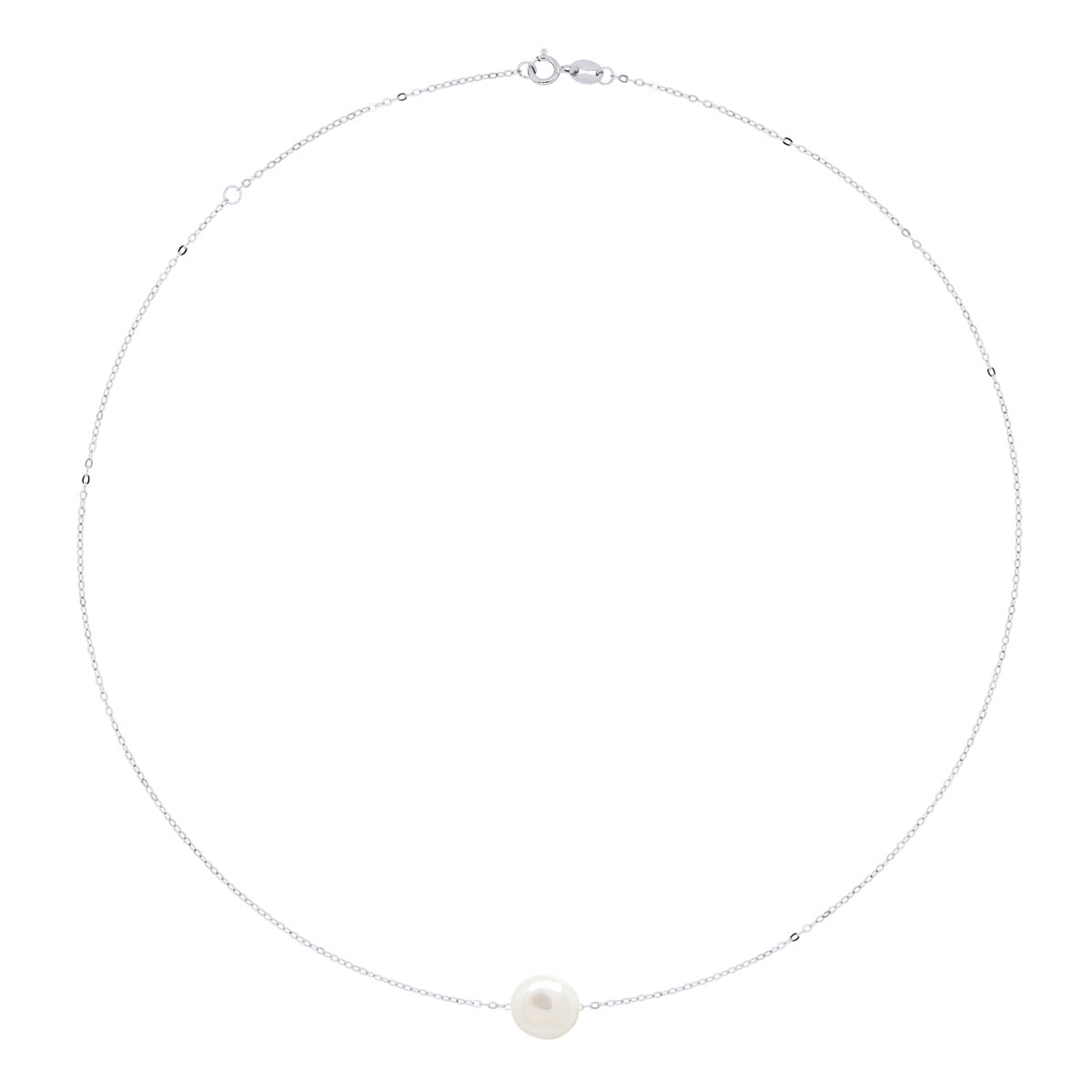 Necklace Real Cultured Freshwater Pearl Round 8-9 mm - Natural Pearl White - Longueur 42 cm