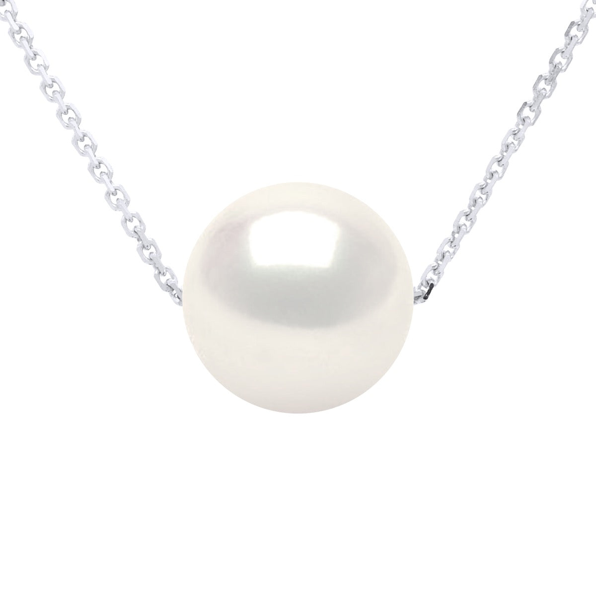 Necklace Real Cultured Freshwater Pearl Round 8-9 mm - Natural Pearl White - Longueur 42 cm