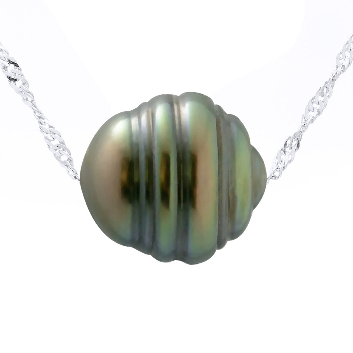 Necklace Real Cultured Tahiti Pearl Circled 10-11 mm - Longueur 42 cm